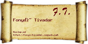 Fonyó Tivadar névjegykártya