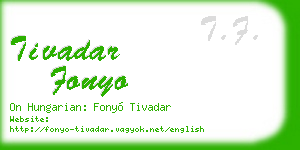 tivadar fonyo business card