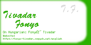 tivadar fonyo business card